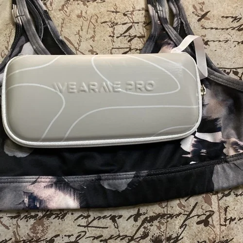 wearme pro eyeglass hard shell case Grey With New Cleaning Cloth